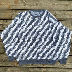 Vintage 90s Coogi Style 3D Knit Sweater Medium
